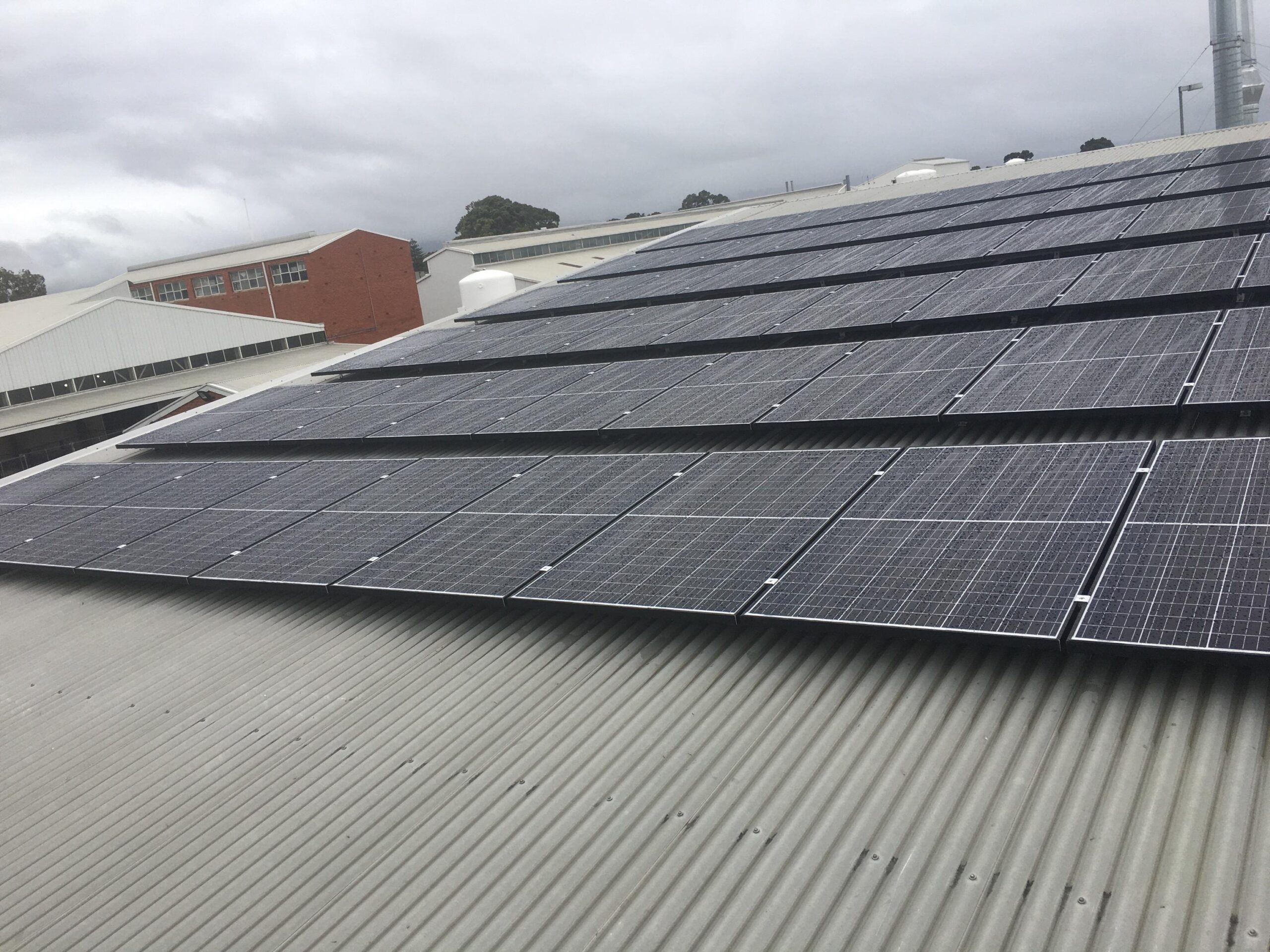 closeup of 50kw installation at Torrensville SA
